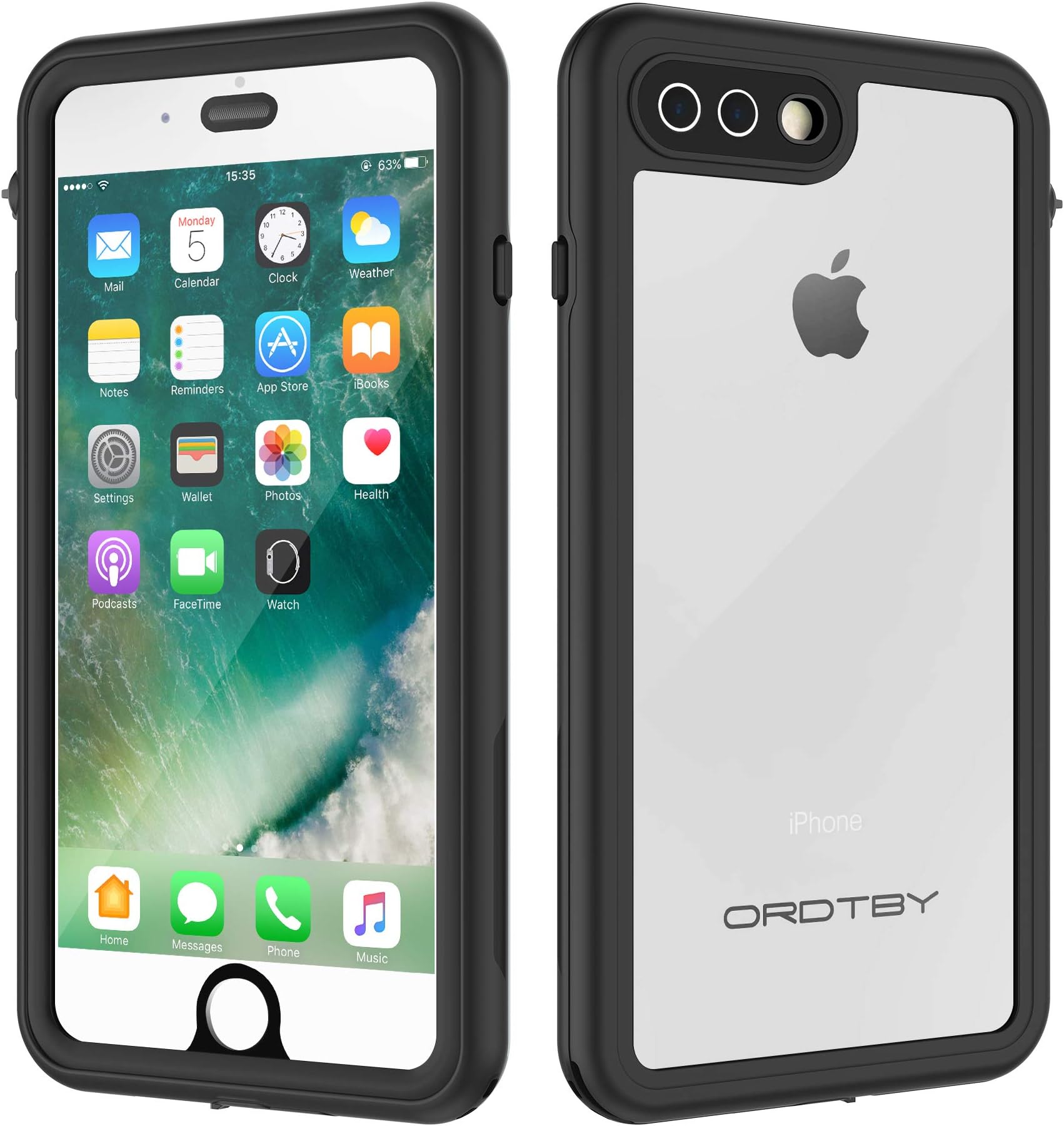 iPhone 7 Plus/8 Plus Waterproof Case, Underwater Full Sealed Cover IP68 Certified for Waterproof Snowproof Shockproof and Dustproof Case for iPhone 7 Plus/8 Plus - 5.5 inch(Clear)