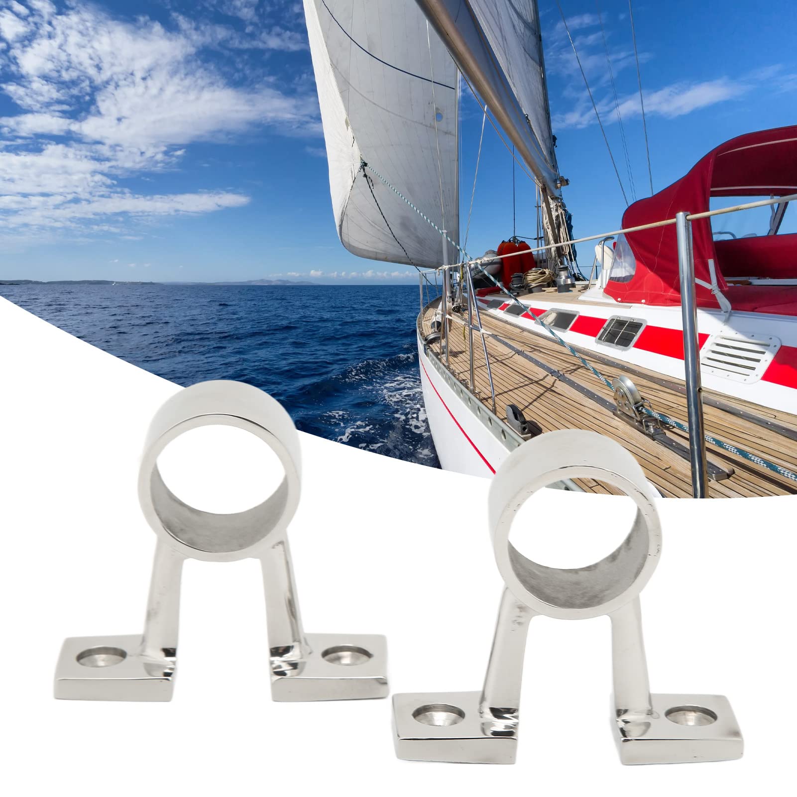 2 Piezas de Accesorios de pasamanos Marinos, Conector de pasamanos de Barco Soporte Central de pasamanos de Acero Inoxidable para tubería de 1 Pulgada