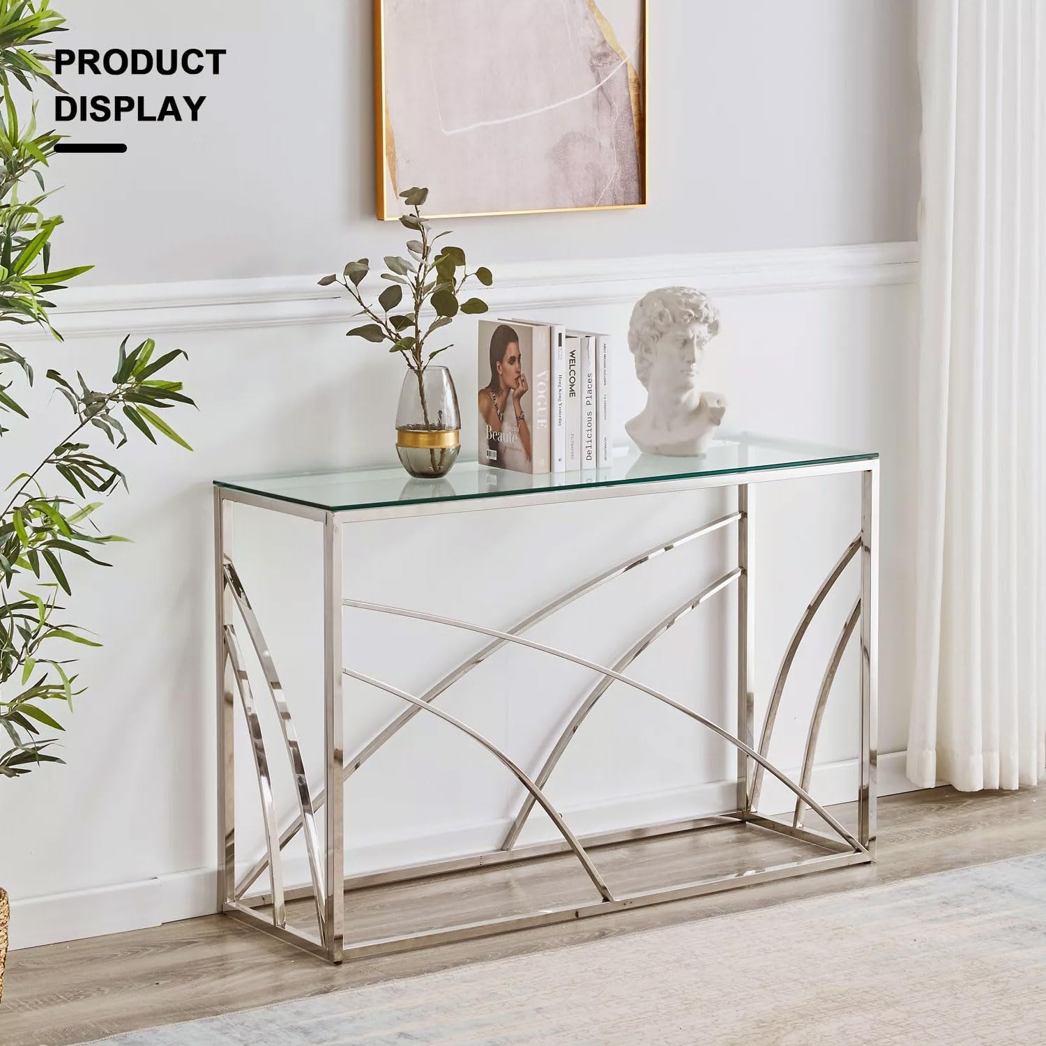 12" W * 44" L - 5 pcs Tempered Rectangle Glass Shelf - 3/16" Thick -Pencil Polished,Glass Shelves Panels Wthout Frame