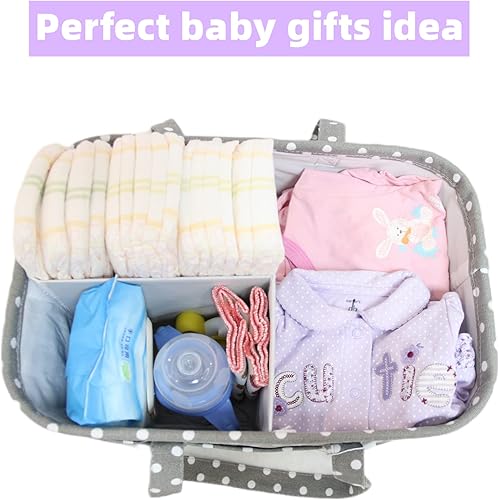 Miniatura 10 de Organizador de pañales para bebé, cesta de pañales portátil extra grande, organizador de pañales, bolsa de mano para cambiador, cesta de baby shower