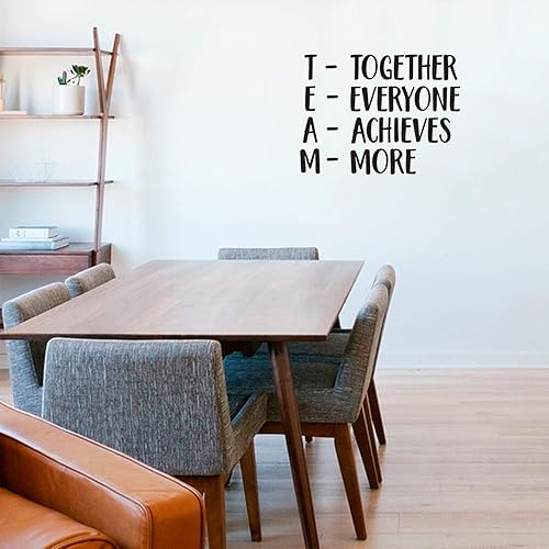 Miniatura 2 de Together Everyone Achieves More – Equipo – Citas inspiradoras para pared – 30 x 22 pulgadas – Calcomanía artística de pared – Adhesivo decorativo de