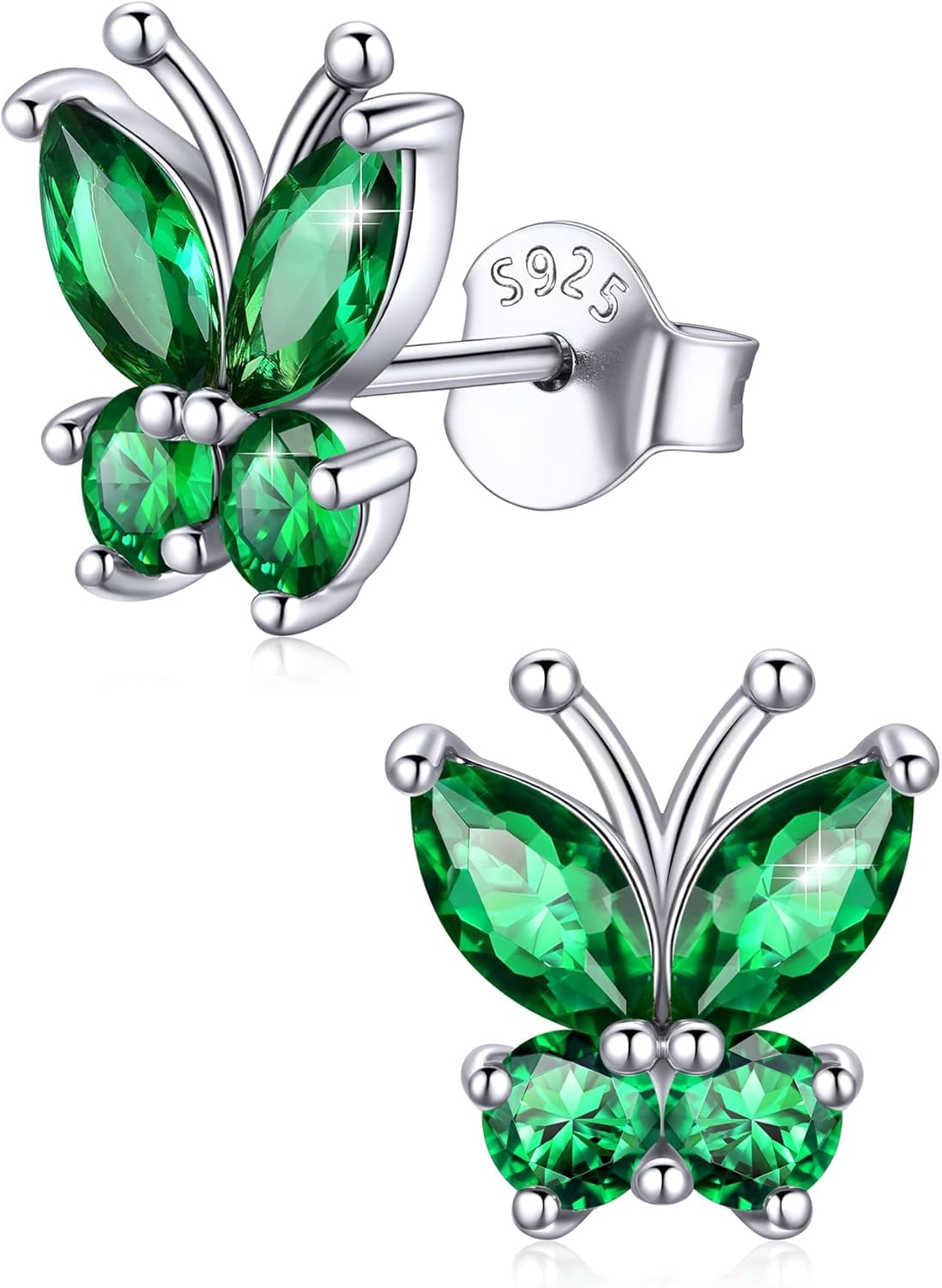 ChicSilver 925 Sterling Silver Bow/Butterfly Earrings for Women Hypoallergenic Birthstone Earrings Dainty Bow/Butterfly Jewelry Gift for Women