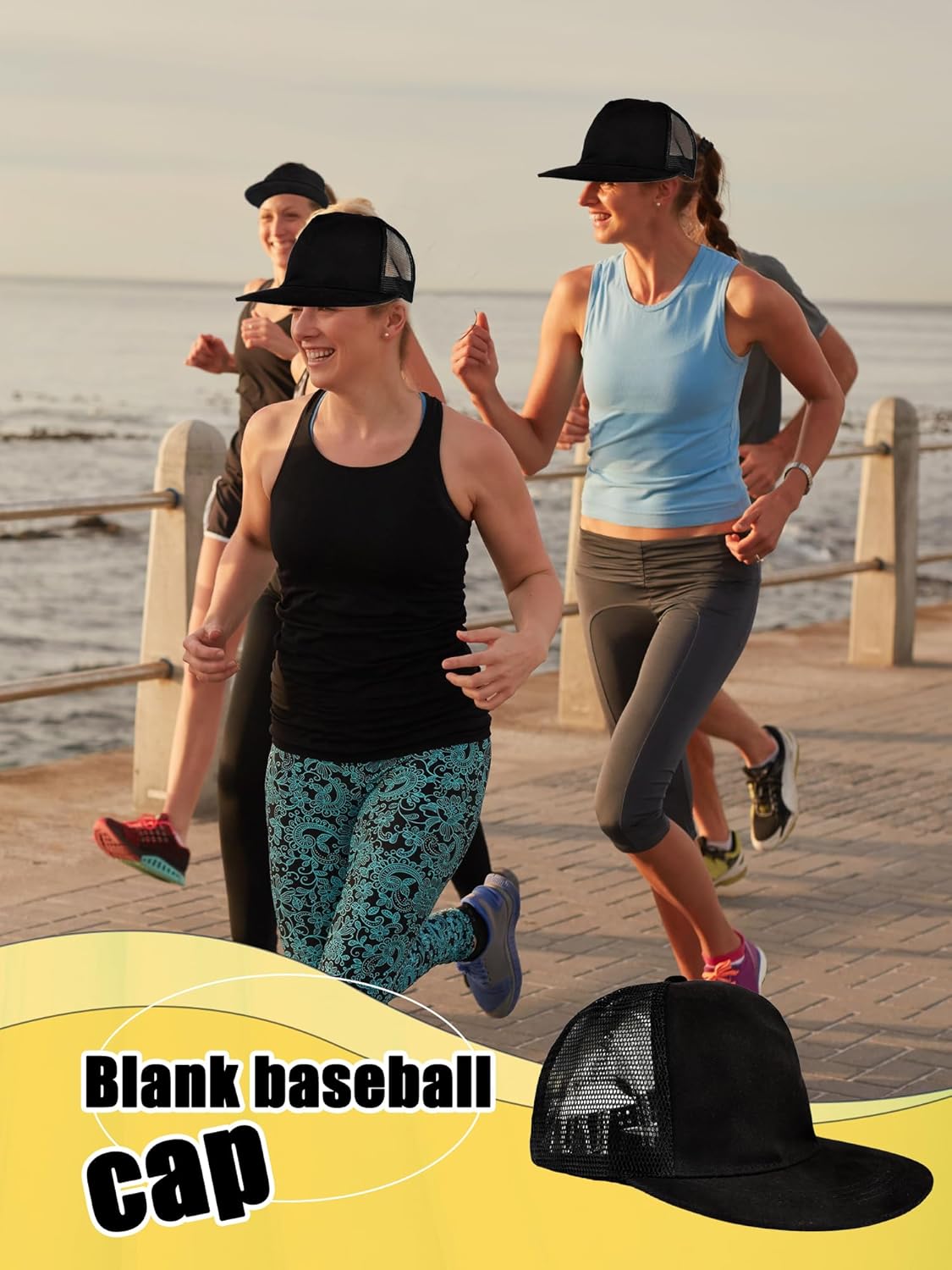 8 Pack Adult Flat Bill Baseball Cap Cotton Snapback Hats Adjustable Blank Baseball Hat Flat Brim Hat for Men Women (US, Alpha, One Size, Color Style 1) - Image 4