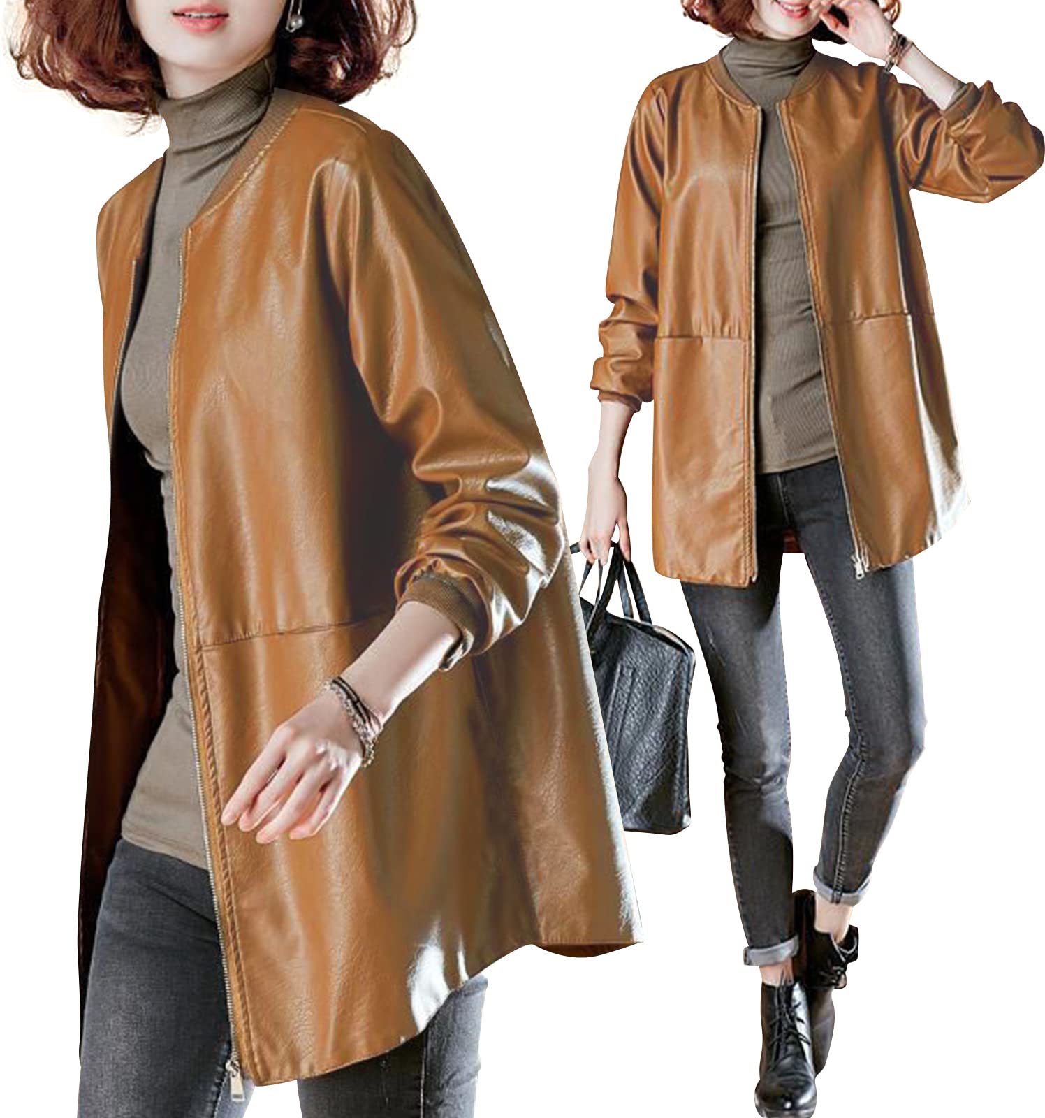 【週末限定価格】未使用/SHEER ジャケット レザータッチオーバージャケット﻿ 6206 - 韓国ファッション通販