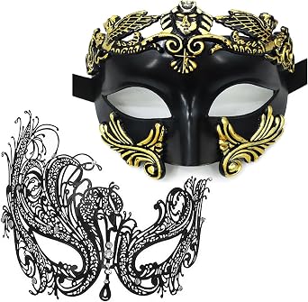 Masquerade Mask for Women Men Couple Venetian Mask Roman Greek Mask for Halloween Costume Party Prom
