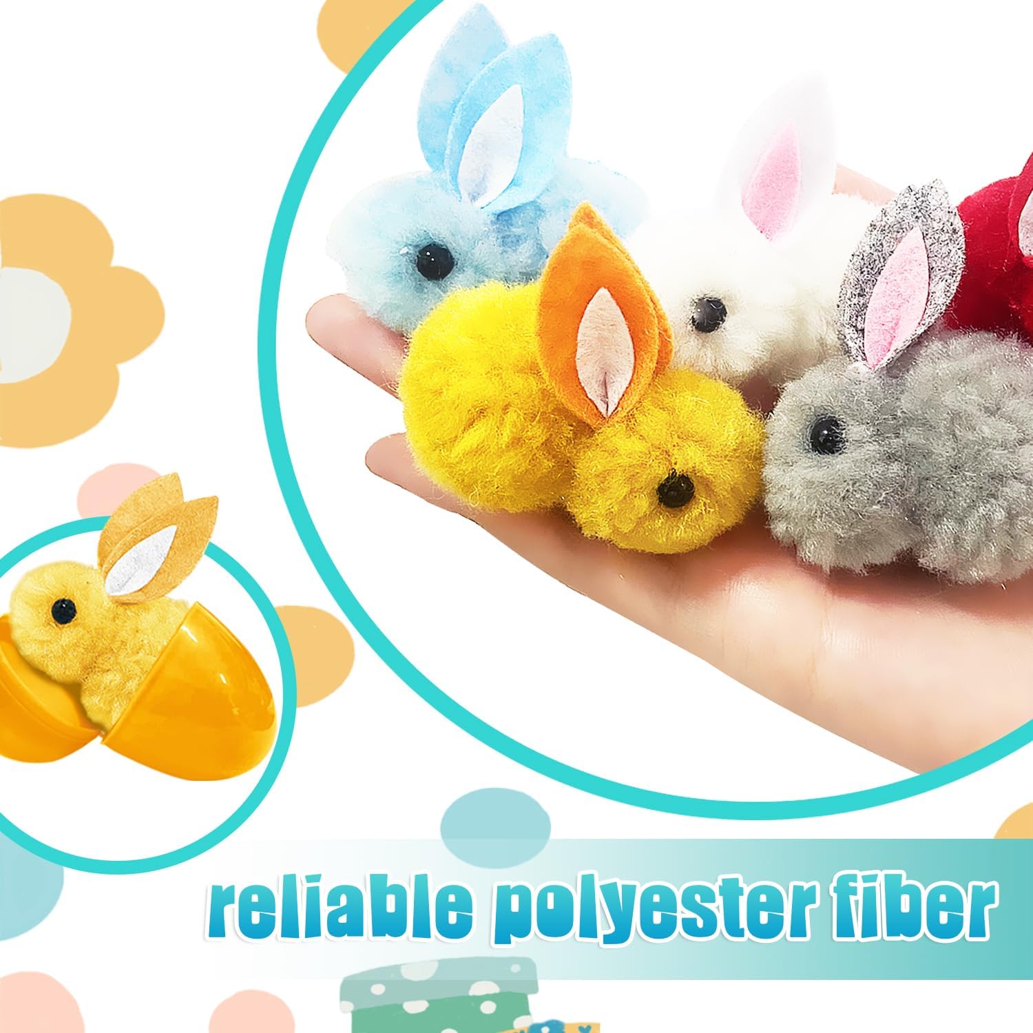 Baaxxango 30 Pack Easter Eggs with Toys,Plush Bunnies Easter Basket Stuffers,Mini Stuffed Animal Easter Eggs Fillers for Egg Hunts Party Favors Kids Gifts Goodie Bag Stuffer