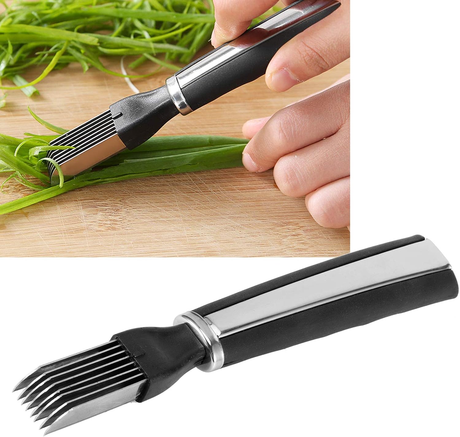 Stainless Steel Onion Cutter, Manual Green Onion Cutter