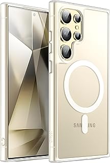 V VOLT Magnetic Clear Case Compatible for Samsung Galaxy S21 Ultra, Compatible with Wireless charging, Translucent Matte Back Shockproof Phone Cover (Transparent)