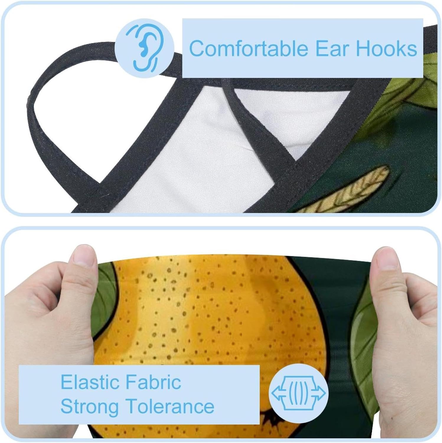4 Pack Thanksgiving Pear Neck Gaiter Face Scarf Cover Sun Protection Balaclava Cloth Bandanas with Ear Loops