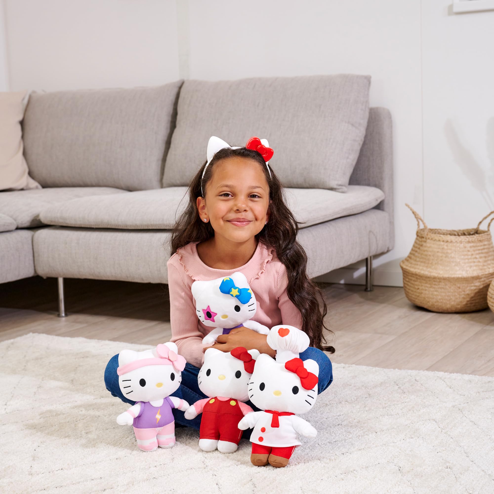 Simba - Peluche Hello Kitty 20 cm - Hello Kitty Super Style 4 modelli, licenza ufficiale, autentica, 1 pezzo di modo casuale, adatto a tutte le età ( 109280150