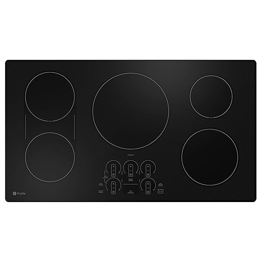 GE Profile 36 in. 5 Burner Element Smart Smooth Induction Touch Control Cooktop in Black PHP9036DTBB