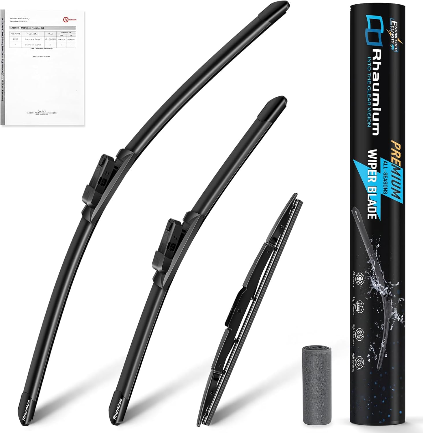 Pack of 3 Wiper Blades 24"+17"+13"; Lab Tested 500K Endurance & High/Low Temp; Optimized Pressure; Specific for GMC Terrain 2010-2017; Chevrolet Equinox 2010-2017
