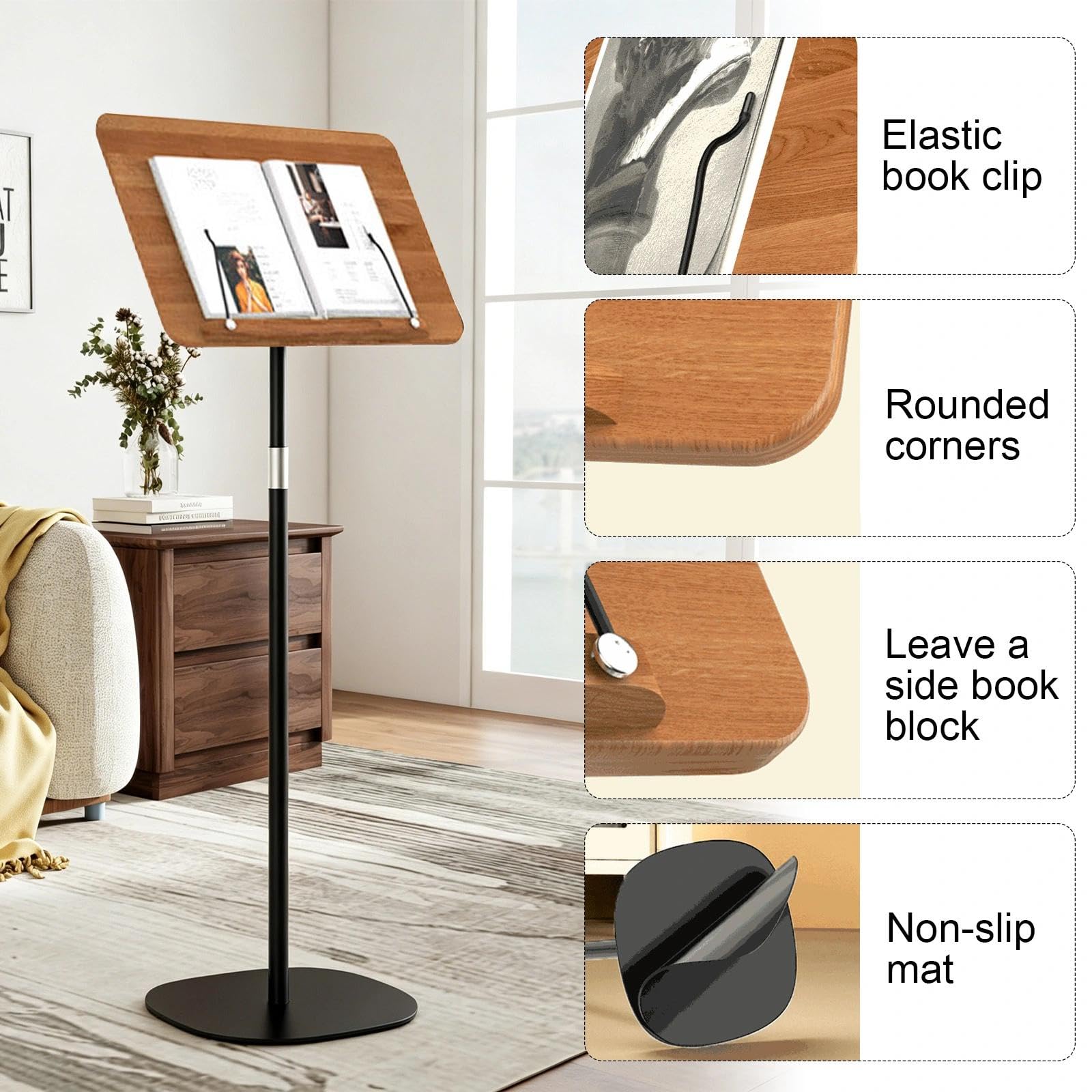 Soporte ajustable 2 en 1 para libros y portátiles con ángulo ajustable