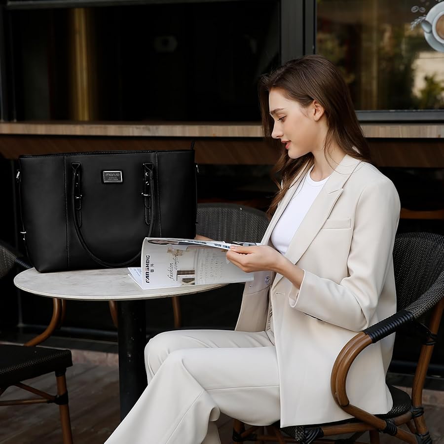 Amazon.com: MOSISO PU Leather Laptop Tote Bag for Women (13-13.3
