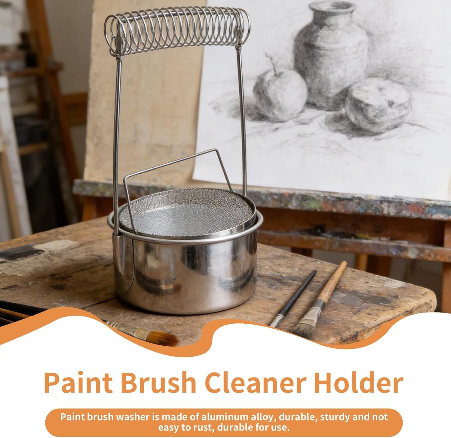 Cyrank Paint Brush Washer, Paint Brush Cleaner Holder with Filter Screen for Acrylic, Watercolor, and Waterbased Paints