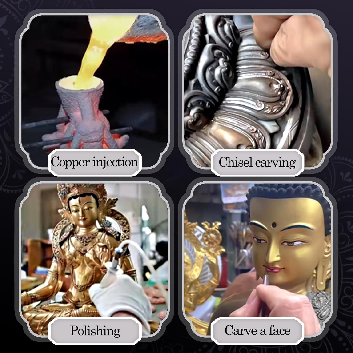 Brass Buddha Statue Indoor – Handcrafted Gold Buddhist Statue for Home Décor, Meditation & Zen Space (8.27 Inch) Ksitigarbha Buddha