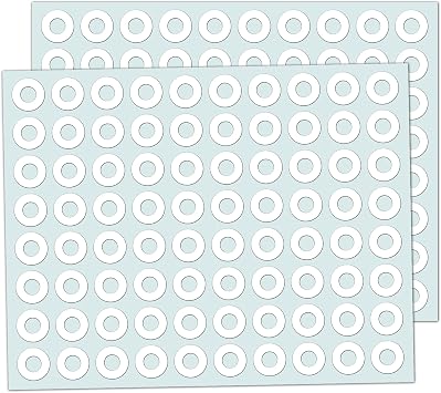 4000 Pack - Paper Hole Reinforcement Stickers - 0.25", White