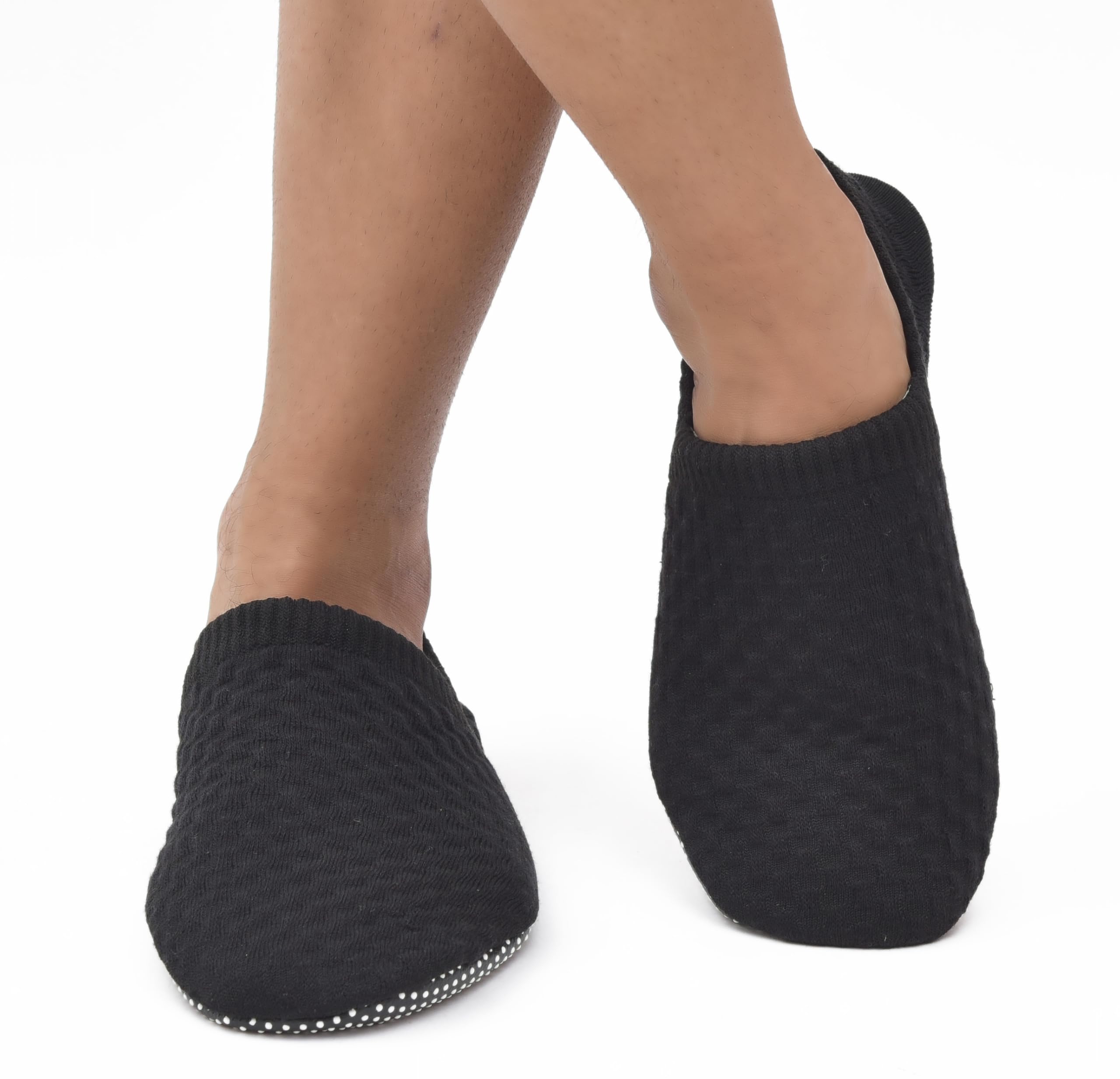 WRPPAREL Anti Skid Non Slip Men Slipper Socks Grippy Socks Woman Yoga Winter Indoor Hospital Old Age | 1/2 Pairs, L/XL/XXL (IN, Alpha, XL, 1, Black) 1