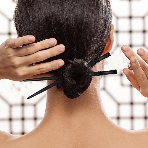 Miniatura 3 de 8 palillos de madera para el cabello, palillos con forma de bambú, palillos para el cabello para mujeres, horquilla de madera, palillos para el