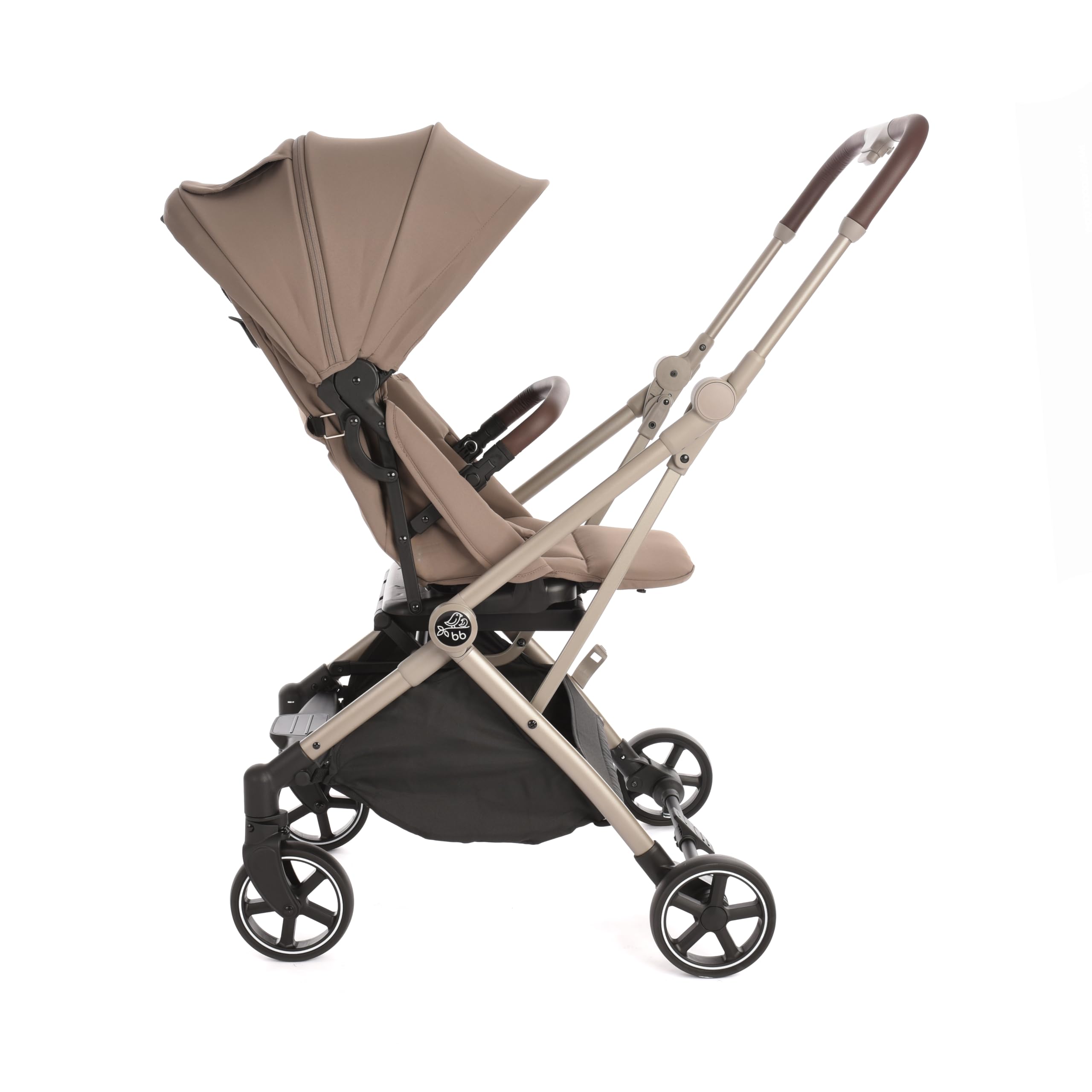 Baby Birds Owl 360° Pushchair, Rotating Seat, Parent Facing Pram, One-Hand Self-Standing Compact Fold, Newborn to 22kg, Raincover and Travel Bag Included