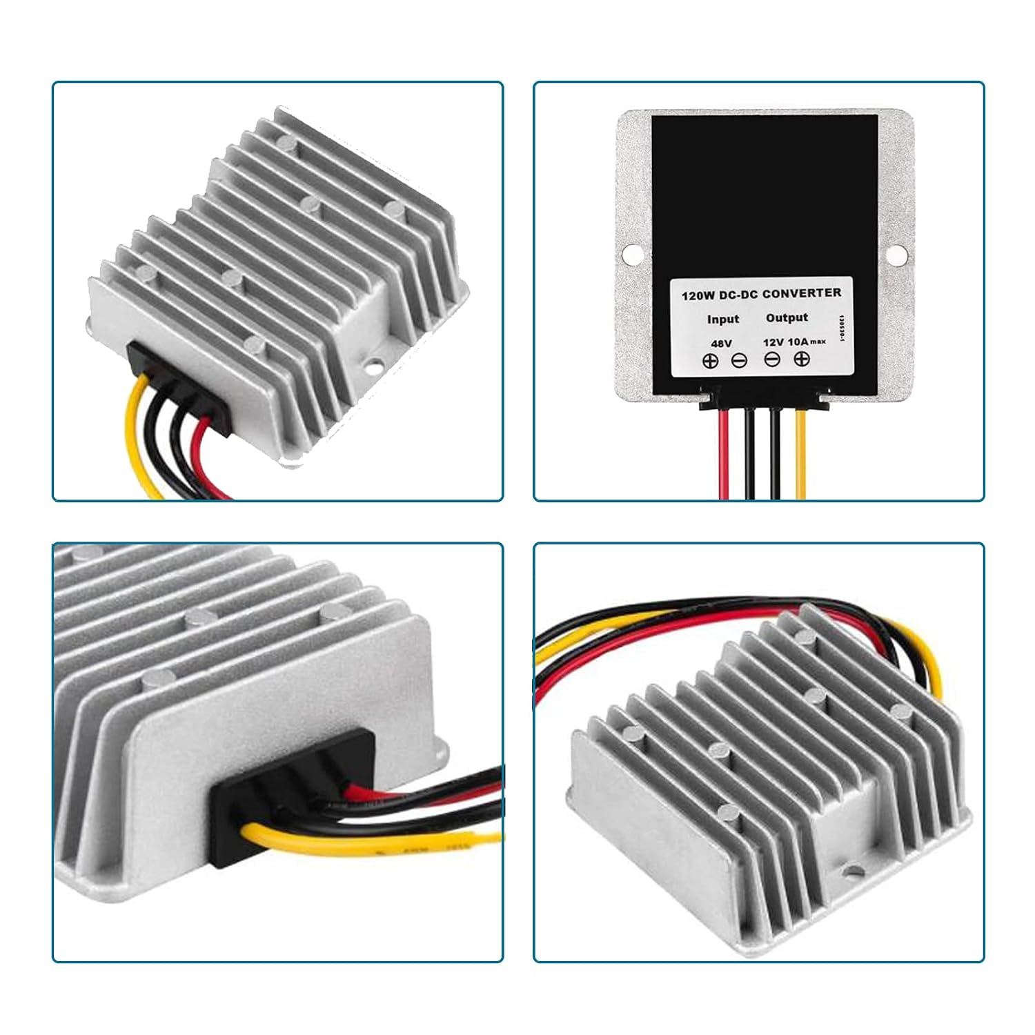 DC Voltage Reducer Converter DC 8V-40V to 12V 10A 120W Reducer Power Converter Waterproof Regulator Module Transformer for Golf Cart Club Car (8V-40V to 12V 10A Converter)