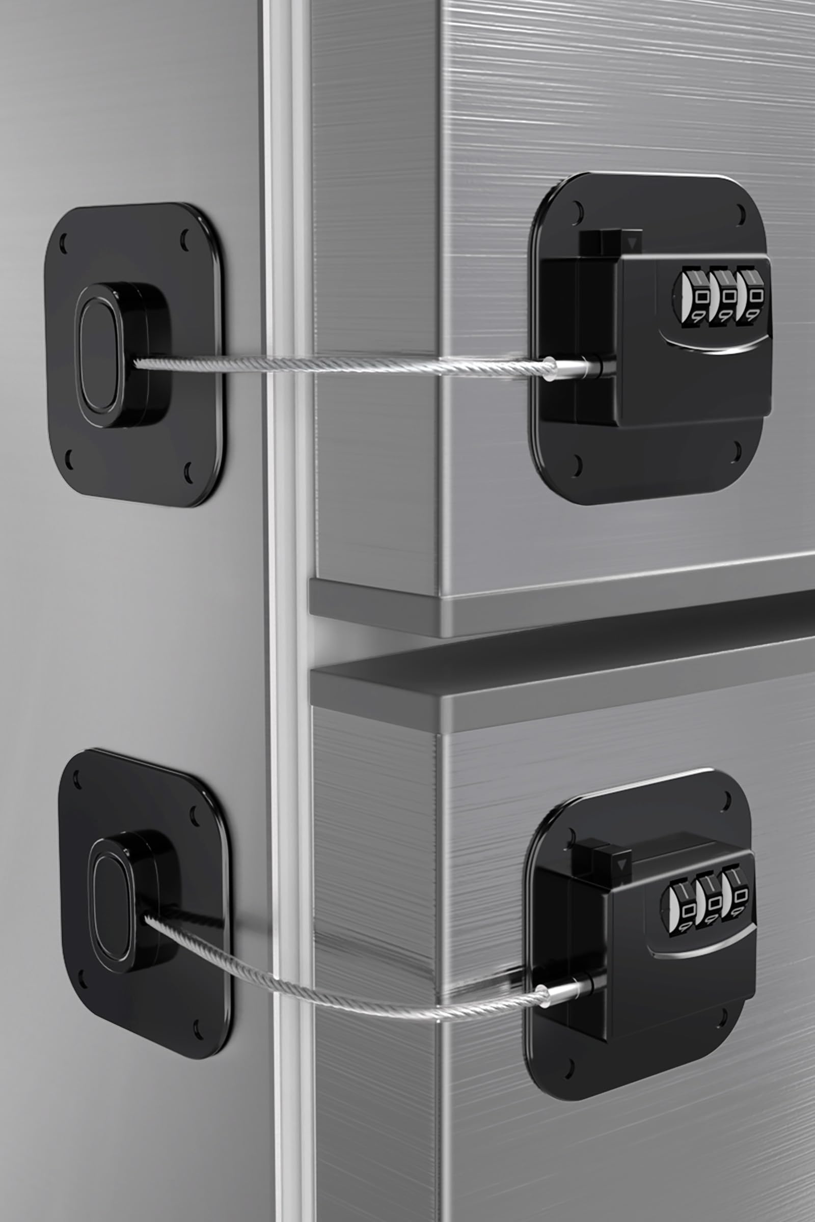 2 Stück Kühlschrank Schloss für Kinder mit Code Kindersicheres Kombinations schloss für Schränke und Schubladen Einfache Installation Keine Schlüssel Multifunktionales Kindersicherheitsschloss