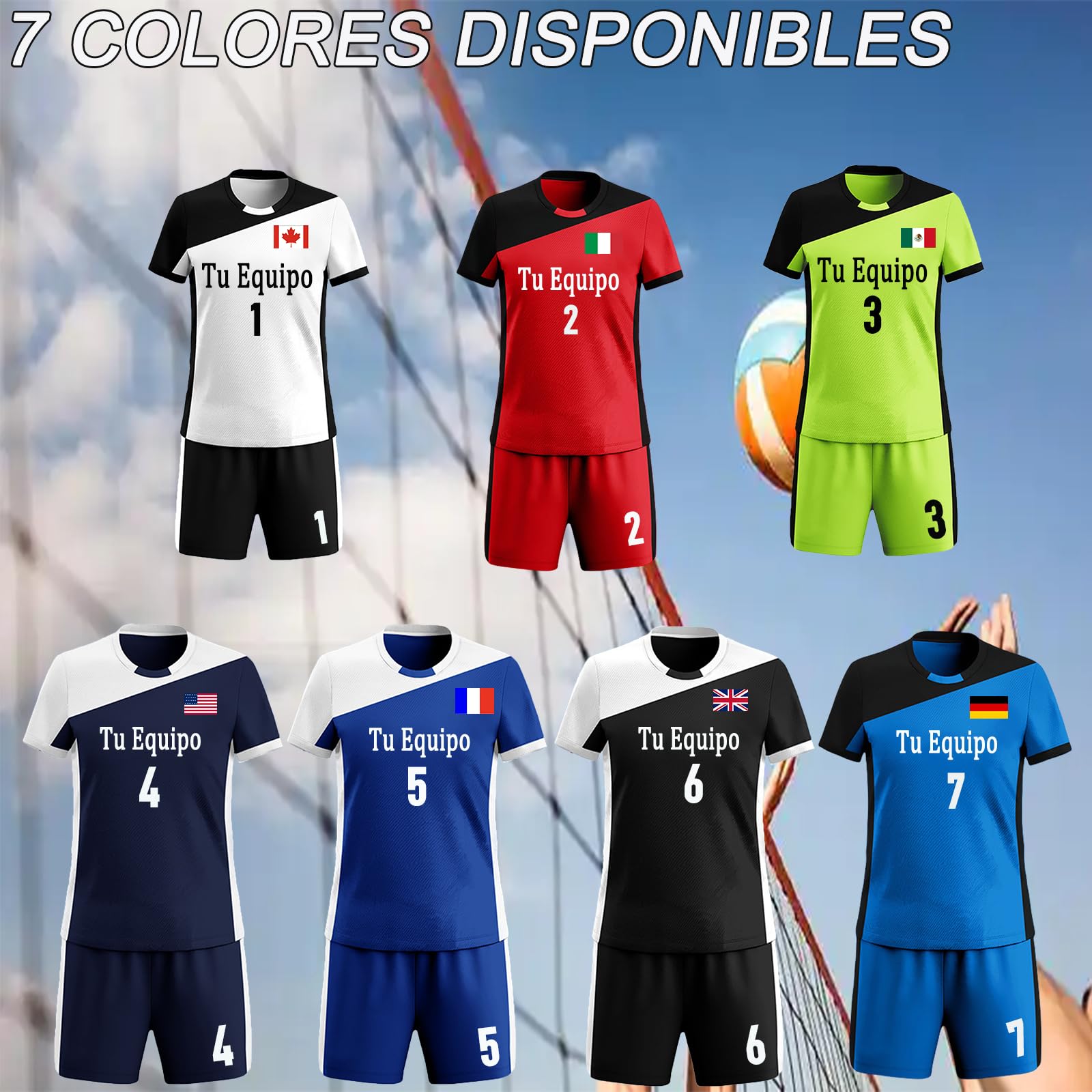 Camiseta Voleibol Personalizada con Nombre, Número, Equipo para niñas y Mujeres Camisa y Pantalones Cortos de Voleibol Personalizados para Niños y Hombre