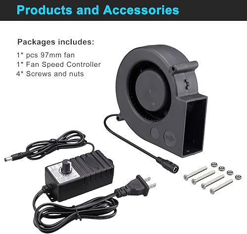 Vista 11 de Wathai EC 4.724 in x 1.260 in 120V ventilador doble bola alta flujo de aire centrífugo ventilador AC 110V 115V 120V 220V 240V