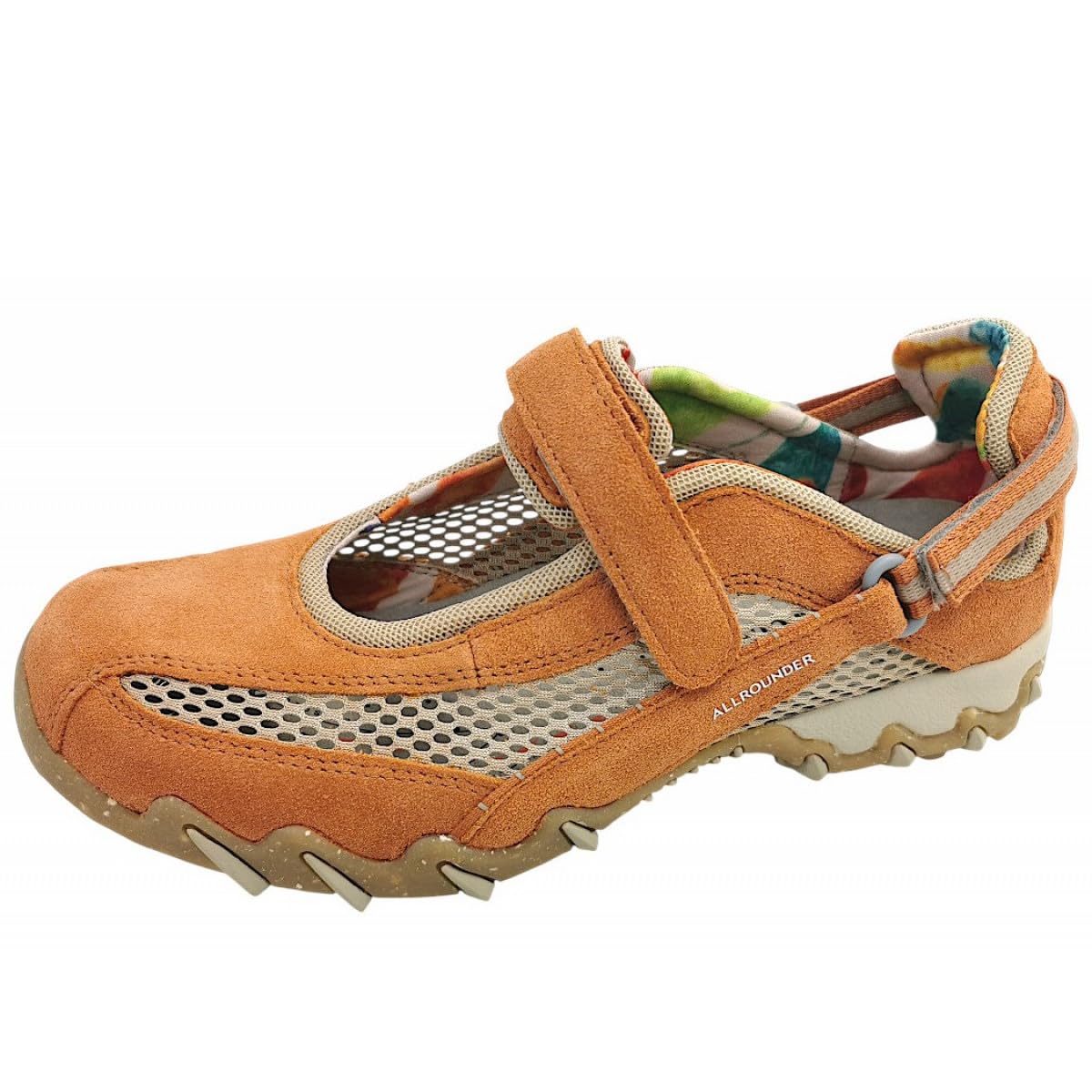 Allrounder Sneaker NIRO 23/12, Velourleder mit offenem Mesh, Karamell-Braun, Fußbett zum Wechseln Braun