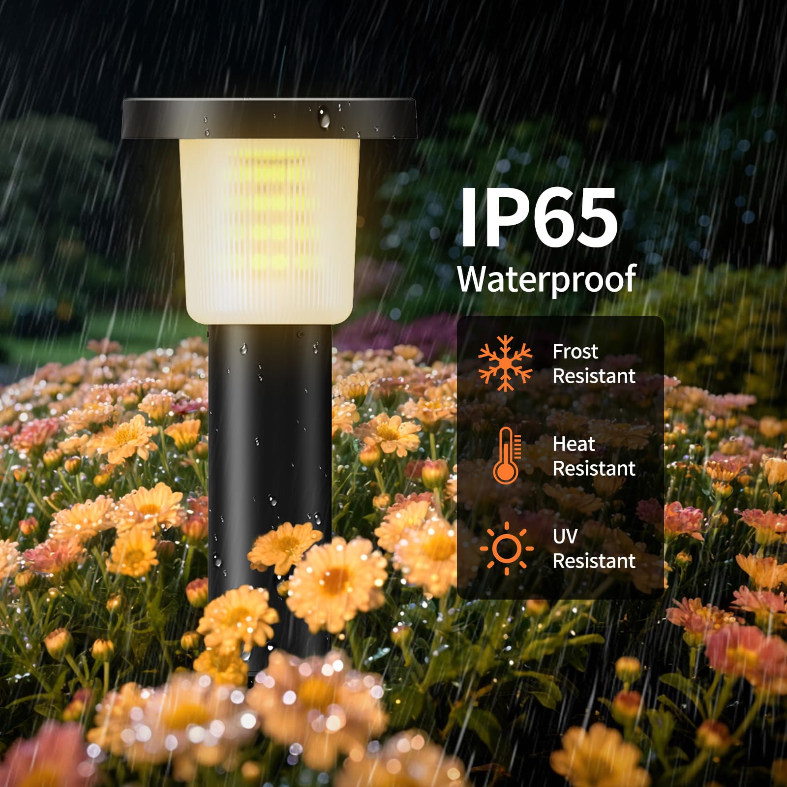 INTELAMP Solarleuchten für Außen Garten mit Fernbedienung, 2 Stück Weiß Solarlampen Edelstahl Wasserdicht LED Gartenleuchten 40cm Gartenleuchte für Terrasse Rasen Wege 3800 mAh 500LM