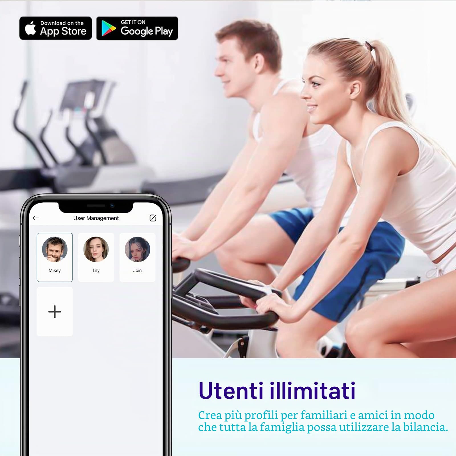 GRIFEMA Bilancia con app, digitale Bluetooth, personale con analisi massa muscolare e del grasso corporeo, per BMI, proteine, nera[Esclusiva Amazon]