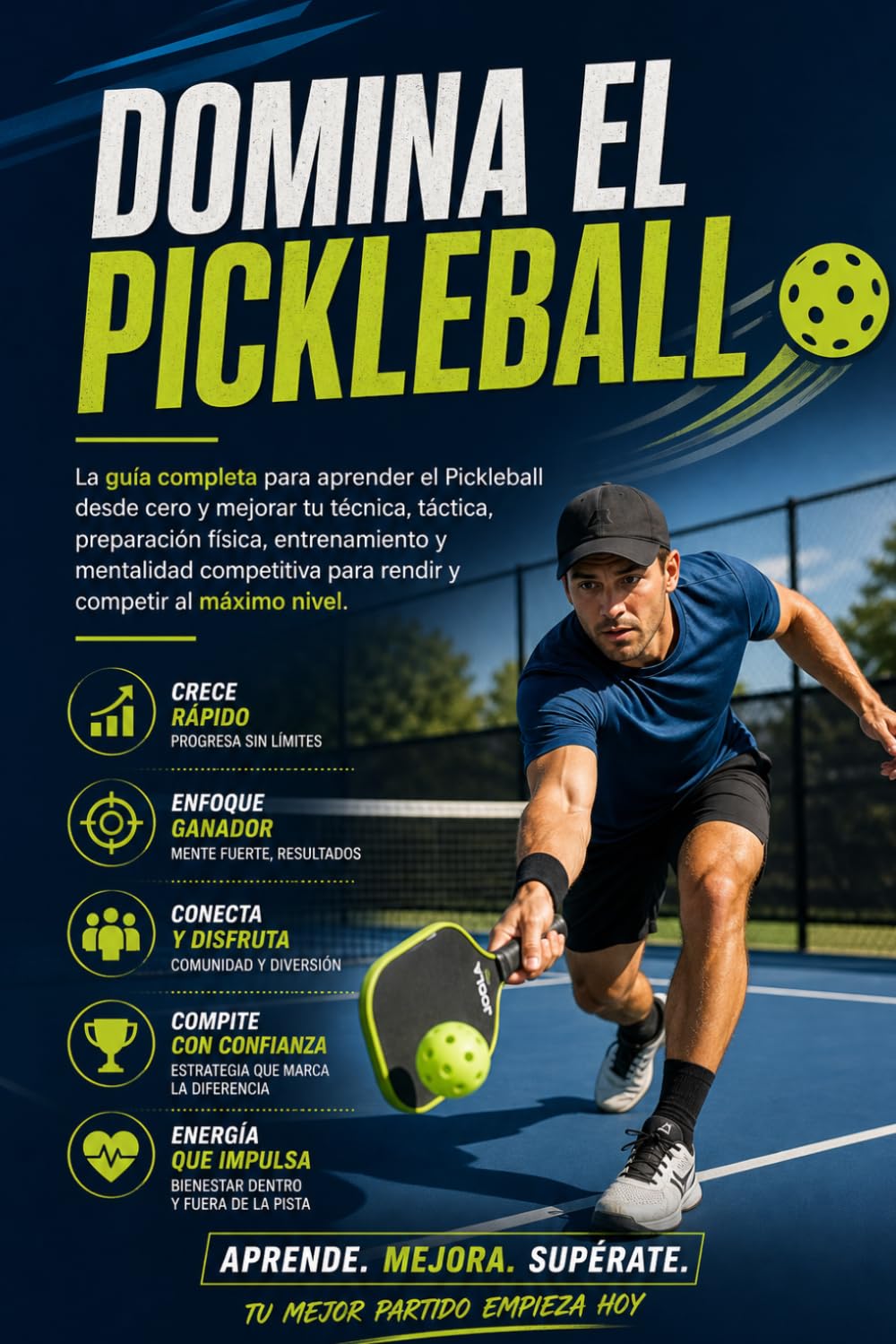 Domina el Pickleball: La guía completa para aprender el Pickleball desde cero y mejorar tu técnica, táctica, preparación física, entrenamiento y mentalidad competitiva