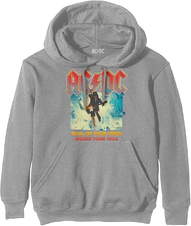 AC/Dc Felpa con Cappuccio Blow Up Your Video Band Logo Nuovo Ufficiale Uomo  Size M : Amazon.it: Abbigliamento
