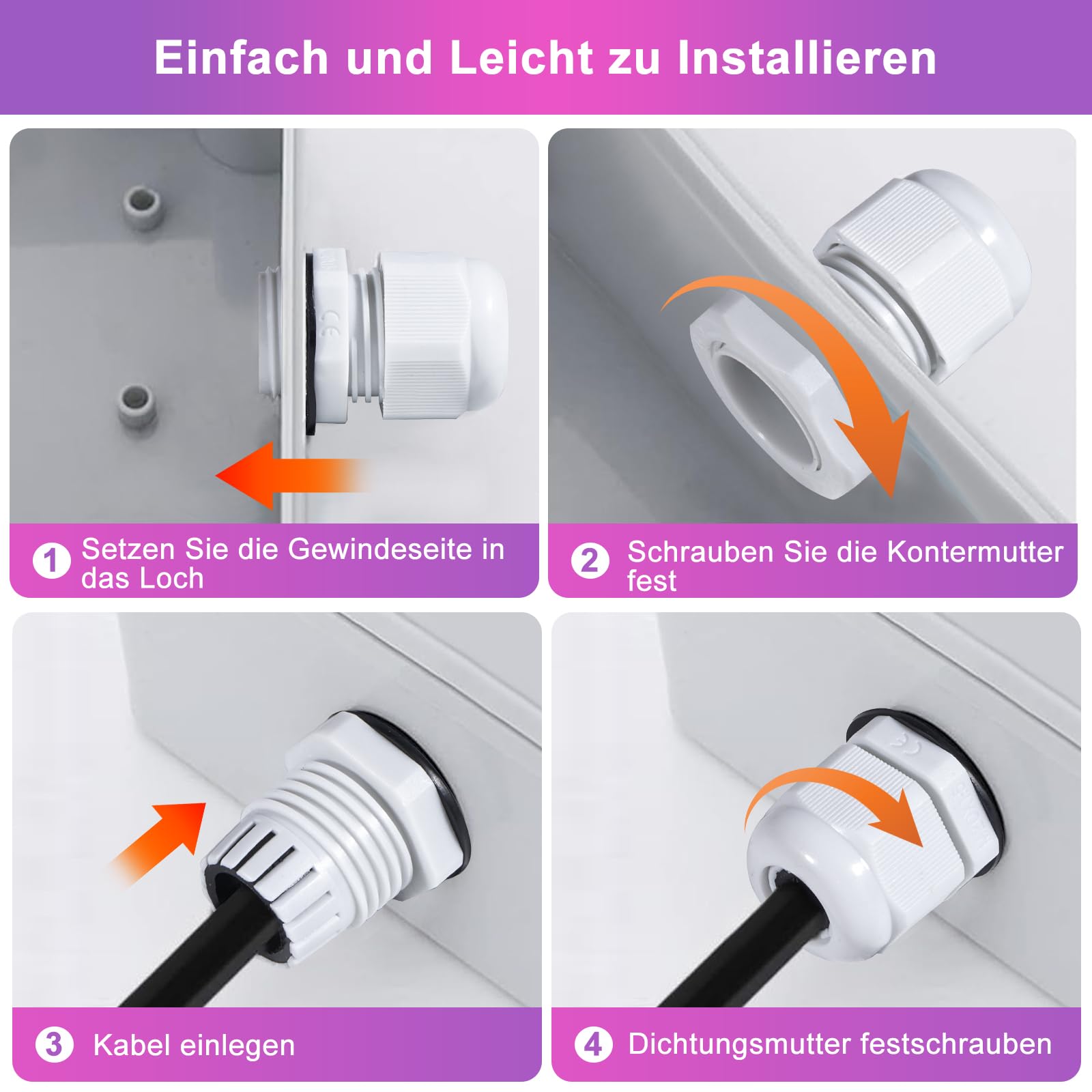 Prensaestopas Impermeable IP68 46 Piezas M12 M16 M20 M25 M32 Glándulas de Cable Ajustables