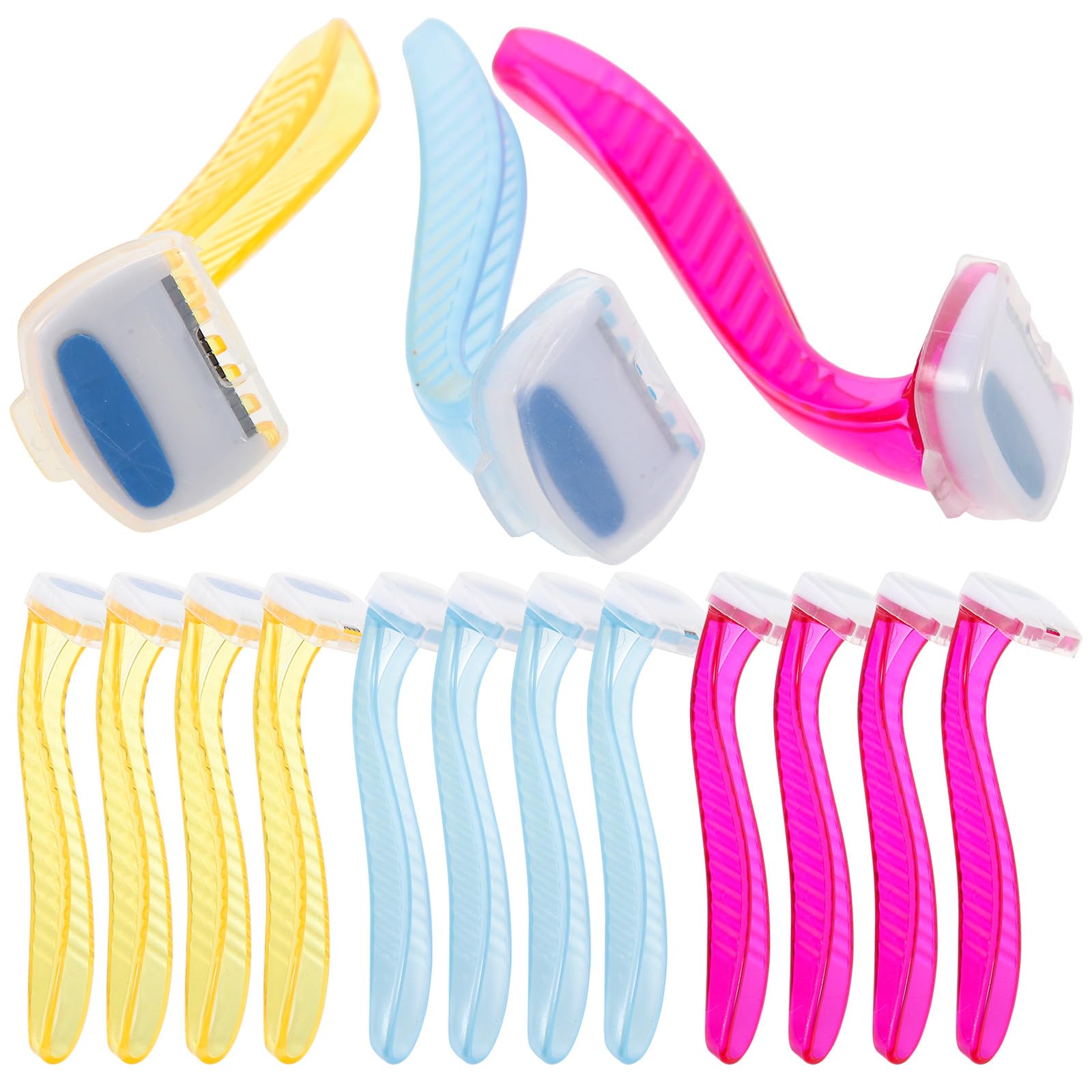 SOLUSTRE Rasoio per Peli del Corpo Donna 15 Pezzi Set Manuale Depilatore per Ascelle Gambe Zona Bikini Portatile Leggero per Uso Quotidiano e Viaggi