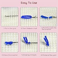 Vista 6 de DL-YTG Kit de ganchos de ganchillo, tapete de hilo de ganchillo para automóvil, de Navidad, color preimpreso, cubierta de lona, costura, kit