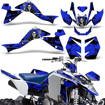 ATV Graphics kit Sticker Decal Compatible with Suzuki LT-Z400 QuadSport 2009-2016 - Reaper V2 Blue