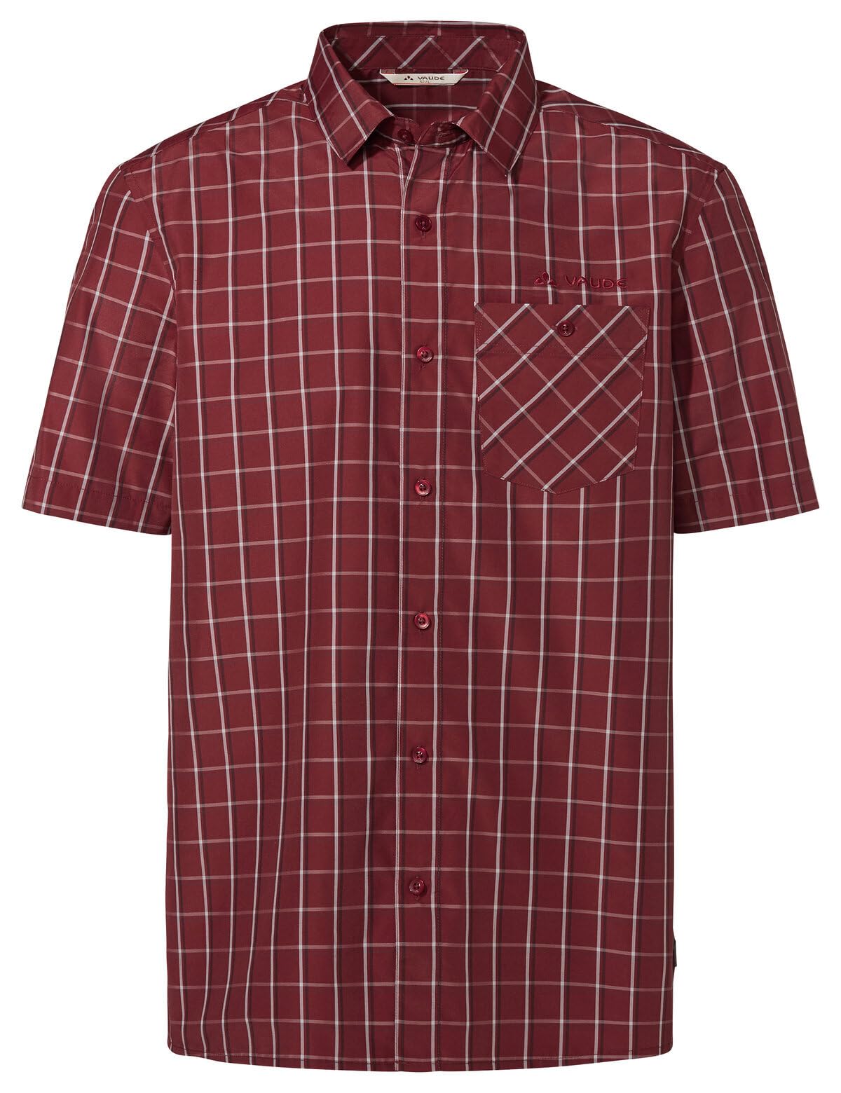 VAUDE Albsteig Shirt III, schnelltrocknend – Carmine Uni – Gr. L | Herrenhemd aus Lyocell mit UPF 50 – Kurzarm-Hemd schnelltrocknend und kühlend – 147 g – ideal zum Wandern