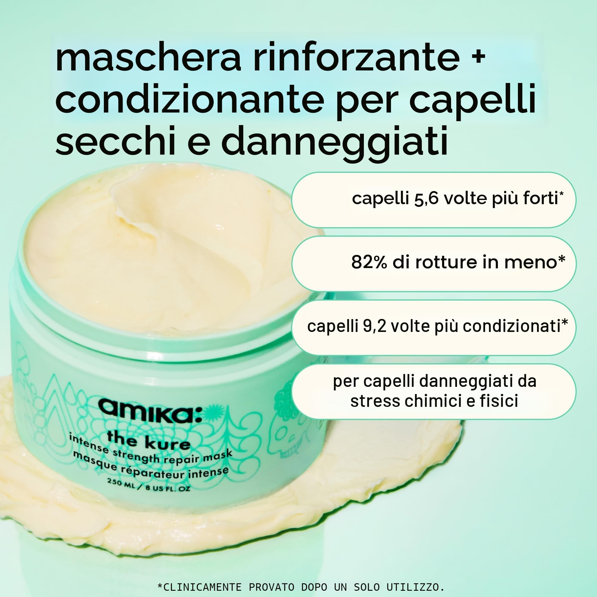The Kure Amika - Maschera rigenerante intensiva, 250 ml
