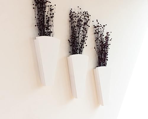 Miniatura 3 de Bolsillo de pared de madera  Soporte de flores sintéticas, florero de lujo decoración de tendencia, maceta colgante de pared para plantas