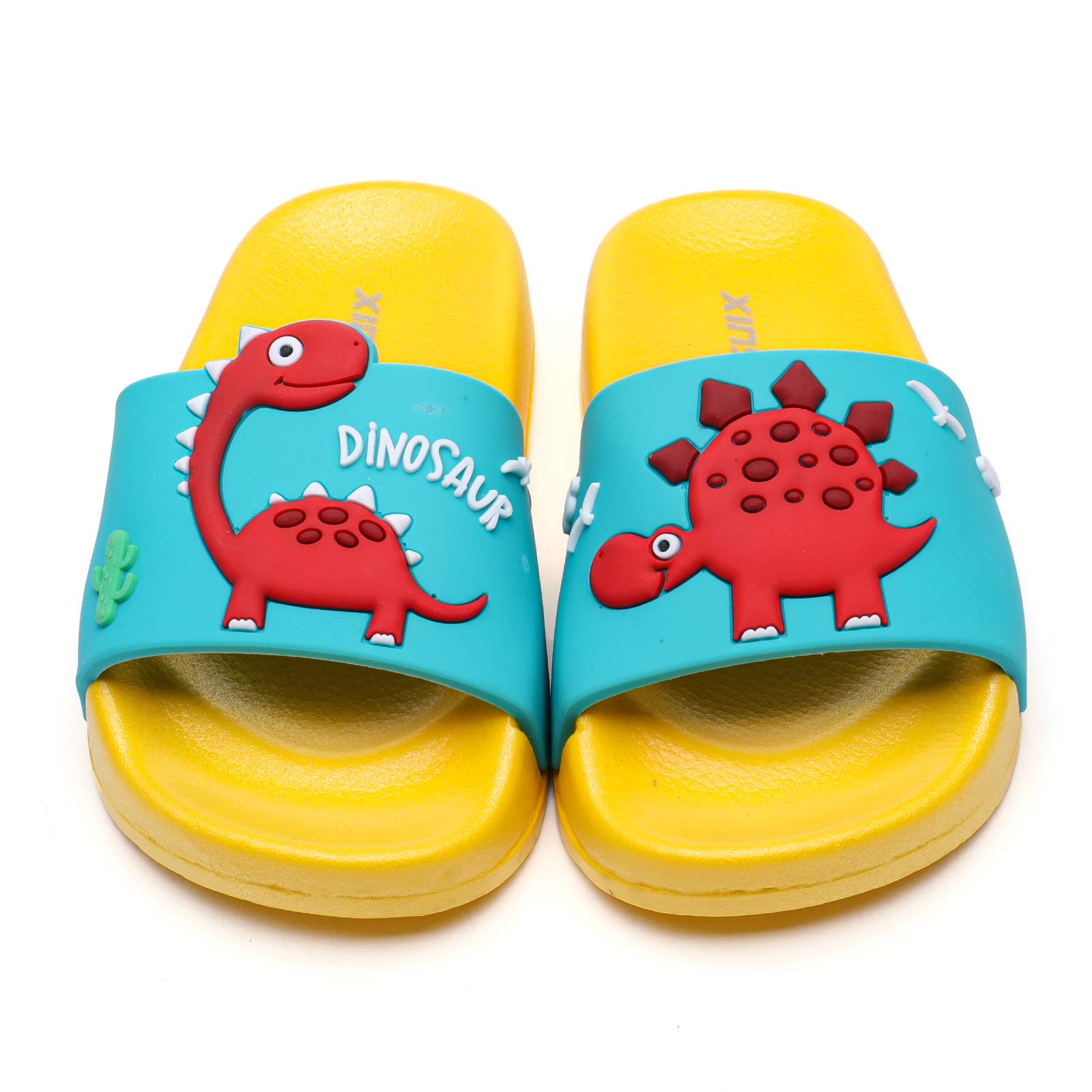 MEMONToddler Little Kids Dinosaur Beach/Pool/Shower Slides/Anti-Skid Home Bath Slippers/Cute Summer Outdoor Shoes for Girls and Boys