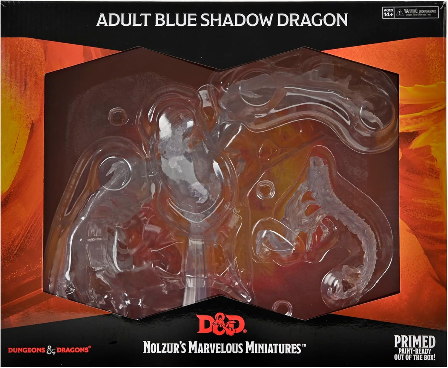 Dungeons & Dragons D&D Nolzur's Marvelous Miniatures: Adult Blue Shadow Dragon - Unpainted RPG Figure, Display Or Use with Your Tabletop Roleplaying Games