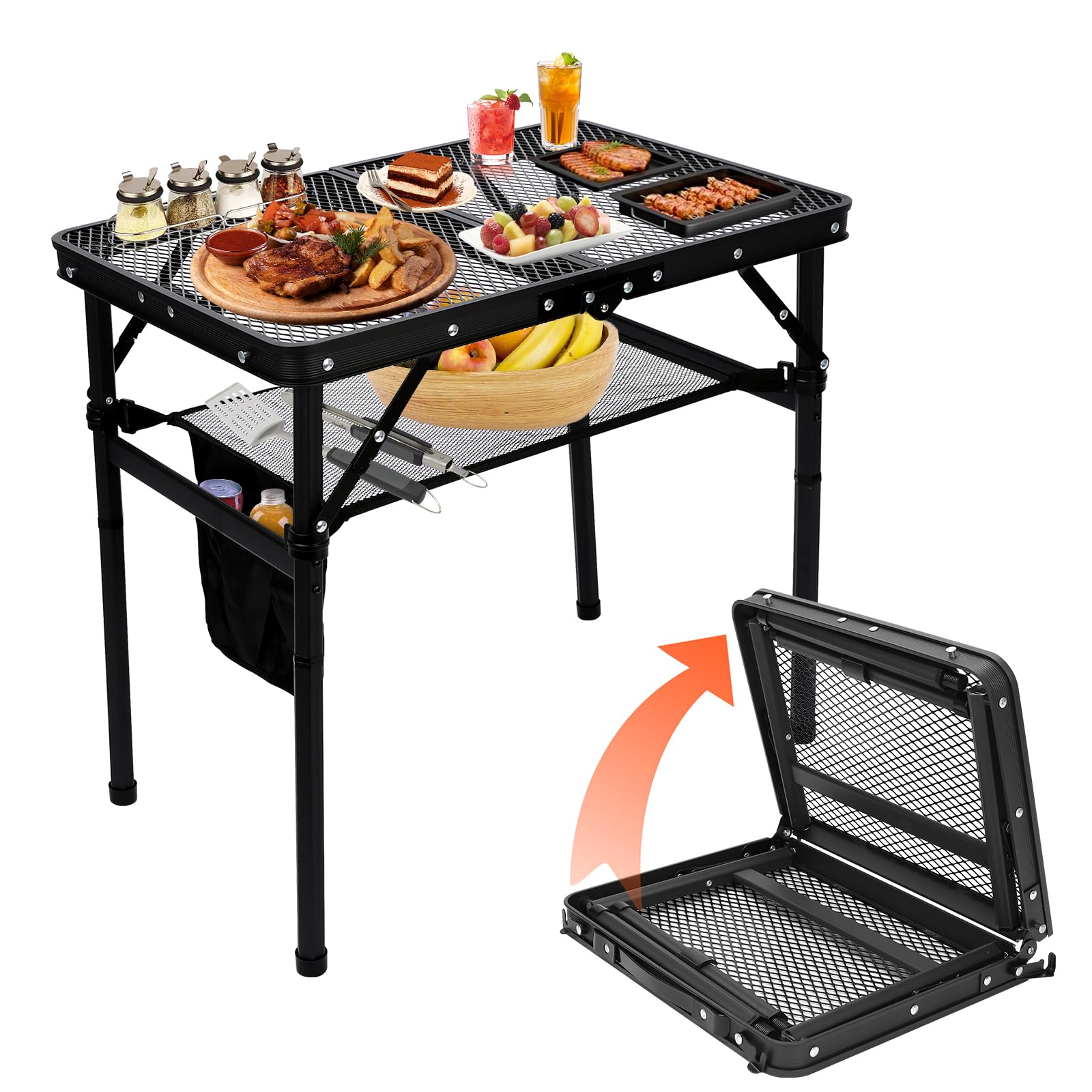 Amazon.com : QuliMetal Small Portable Folding Grill Table