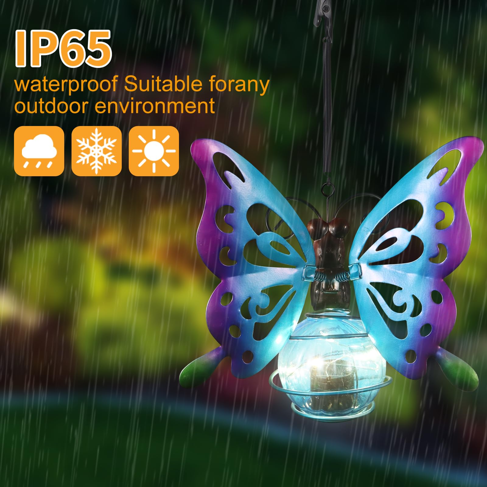 Butterfly Solar Outdoor Lanterns Hanging Solar Lights Outdoor