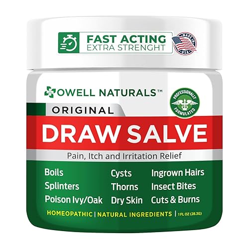 OWELL Naturals Drawing Salve Ointment 1oz, ingrown Hair, Boil, Splinter Remover, Bug Spider Bites, bee Sting, Mosquito bite Itch, Poison Ivy - 1 Fl Oz (Pack of 1)