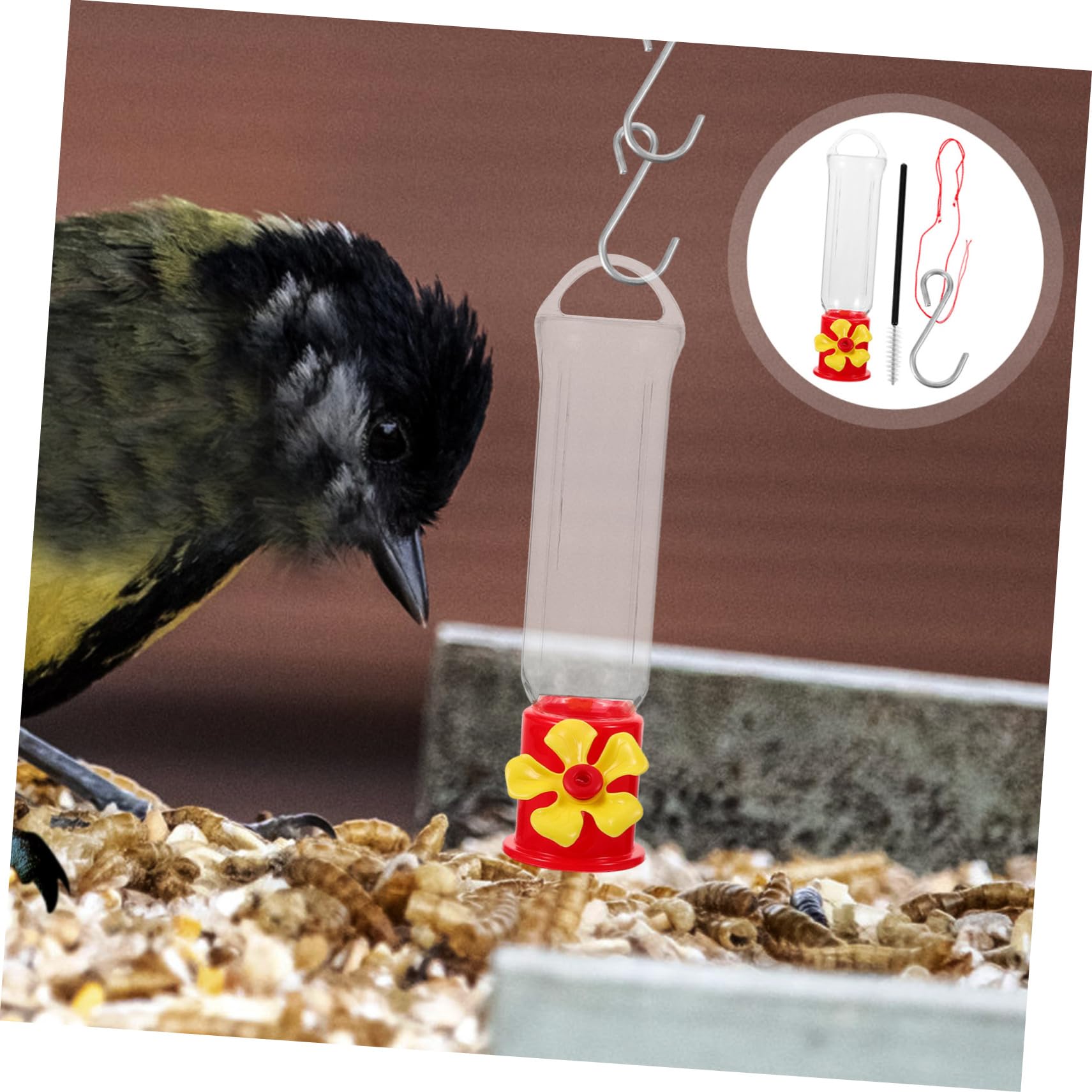 Happyyami 5zestawy Wiszących Karmników Dla Ptaków z Akcesoriami Praktyczne Karmniki Do Ogrodu Łatwe Czyszczeniu i Użyciu Do Outdooru Wykonane z Plastiku i Stali Nierdzewnej