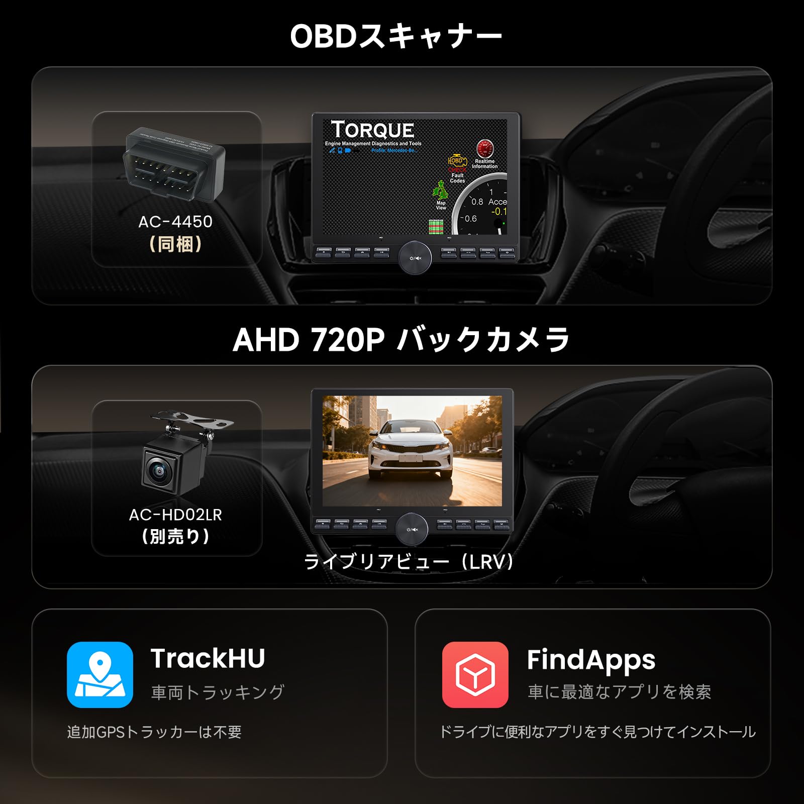 Amazon.co.jp: ATOTOMOVE A5L 10.1インチ 1＆2DIN対応 Androidカー