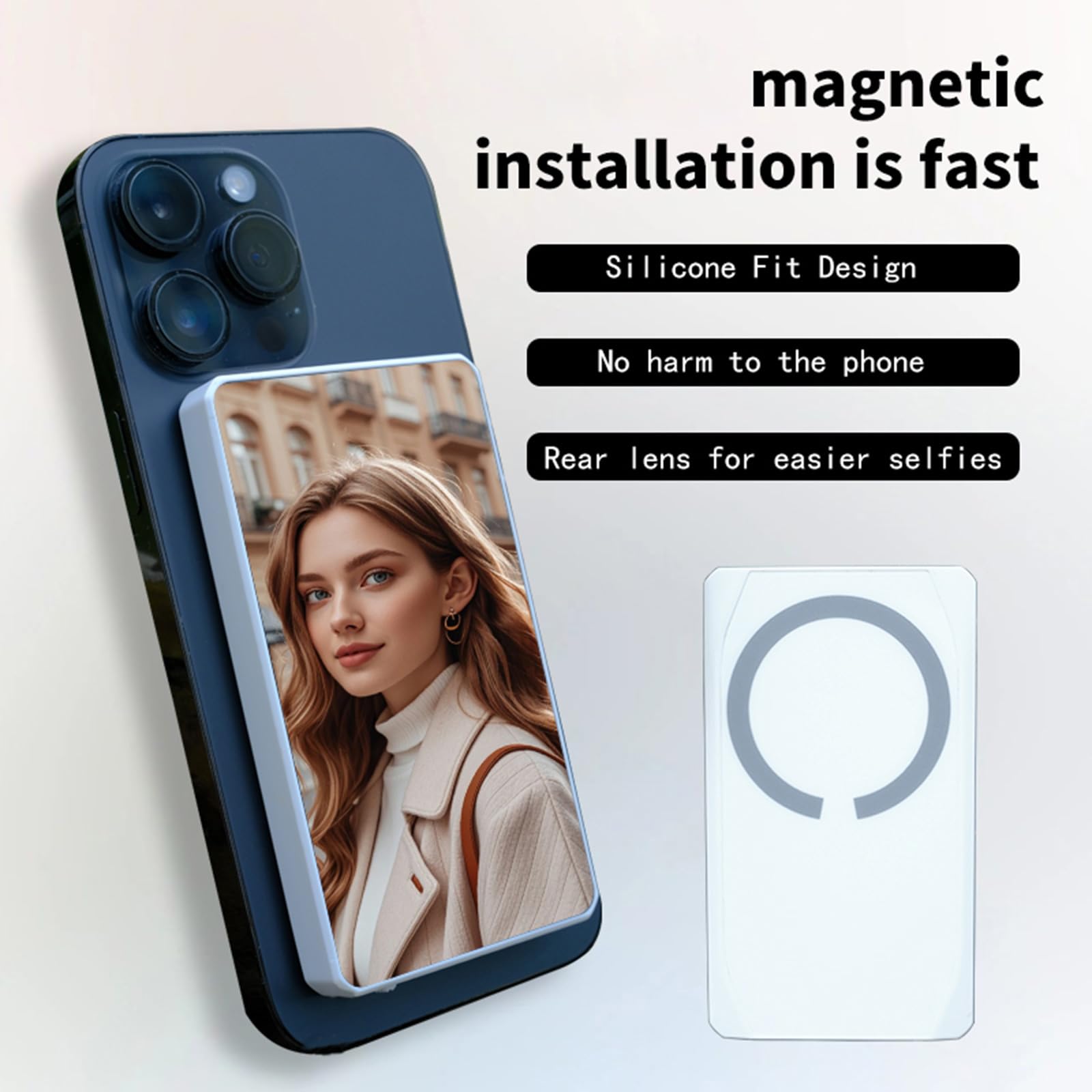 Schermo di vetro della fotocamera del telefono con il supporto portatile dello schermo dello smartphone per la trasmissione in diretta e contenuti Prendere il telefono Selfie schermo