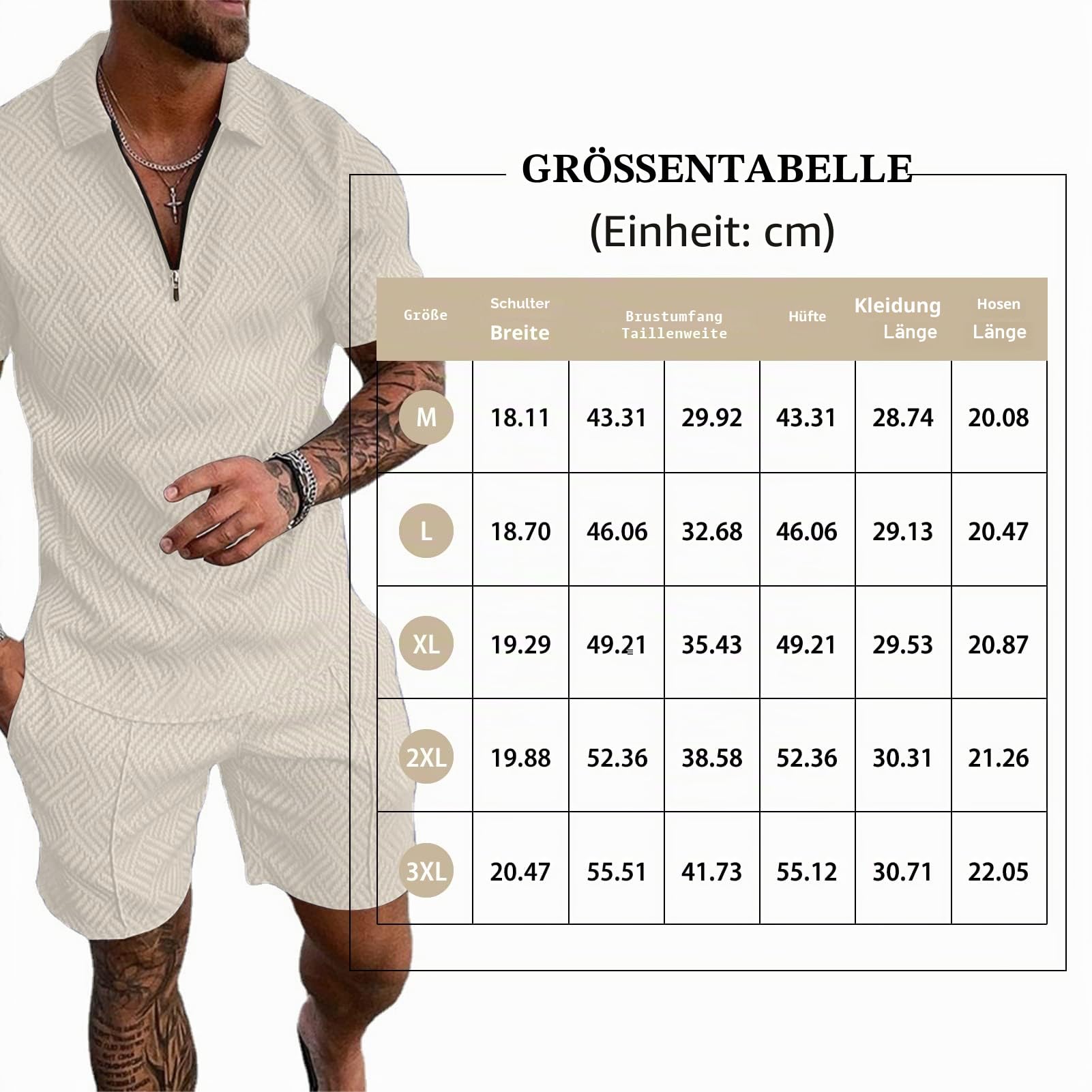 Hoefirm Herren Trainingsanzug Sommeranzug Sets 2 teilig Freizeitanzug Kurzärmelig Alltag Urlaub