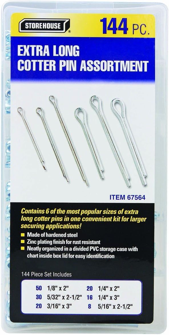 144 Piece Extra Long Cotter Pins